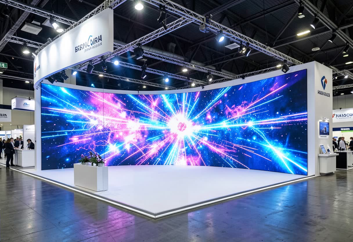 Mur LED géant sur un stand de salon professionnel