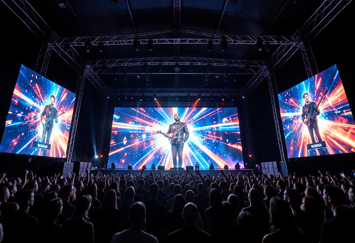 Écrans LED géants pour une scène de concert