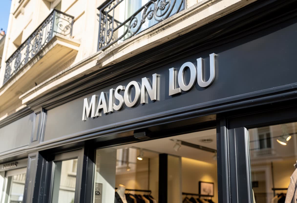 Enseigne non lumineuse en lettres découpées pour une boutique de mode